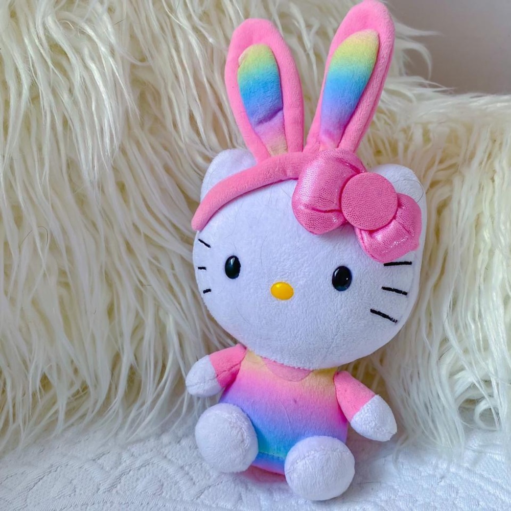 cute pink easter bunny hello kitty plush 🌸